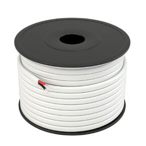 10 Gauge 50FT Marine Grade Wire Tinned Copper Duplex Spool Safety Boat Speaker Cable, 10/2 Stranded Color-Coded Insulated White PVC Flat Jacket Electrical Wires Cable for Marine, RED/Black