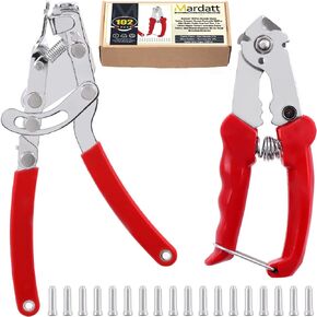 102Pcs Bicycle Chain Cutter Crimper Repair Tool with 100Pcs Bike Brake Cable Cap End Tips, 2 in 1 Wire Nipper Cutters and Bike Cable Puller, Line Chains Remover Kit for Road Mountain Bicycles