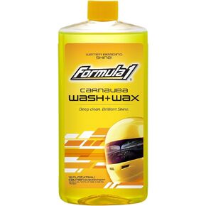 Formula 1 Carnauba Car Wash and Wax, Car Cleaning Wax for Car Detailing w/Carnauba Wax to Protect & Shine – Long Lasting Car Cleaner to Remove Dirt & Grime – Car Cleaning Supplies (16 oz)