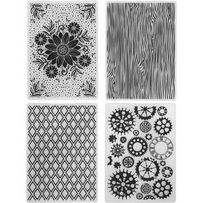 Tomantery 4Pcs Embossing Folders for Card Making,Plastic Embossed Template DIY Card Photo Making Scrapbooking Paper Craft Tool Decoration Supplies