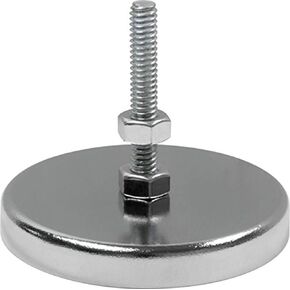MAG-MATE MX1000B Cup Magnet with 6-32 Bolt and Nickel Plating, Magnetic Tool for Various Holding, Hanging, and Retrieving Tasks, Permanent Ceramic Magnet, 15 lbs. Holding Capacity