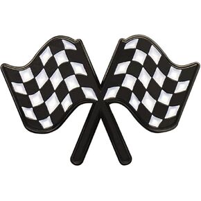 Racing Flag Enamel Pin - Black and White Checkerboard Badge for Clothing, Hats, Racing Costume in Saudi Arabia