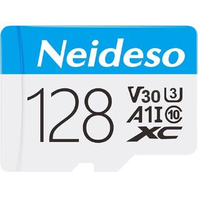 128GB Memory Card UHD Video High Speed Transfer Monitoring SD Card for Dash Cams, Body Cams, Action Camera, Surveillance & Security Cams, Blue