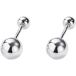 20g Minimalist Tiny Ball Bead Stud Earrings for Women Girls Teens 925 Sterling Silver Hypoallergenic Small Balls Screw Back Studs Cartilage Tragus Post Dainty Simple Birthday Christmas Party Jewelry