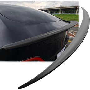 سبويلر من ألياف الكربون الحقيقية لـ Tesla Model Y Gloss Spoiler Rear Trunk Lip Spoiler Wing، مثالي لملحقات Tesla Model Y 2023 2017- Model Y Spoiler (ألياف الكربون اللامعة)