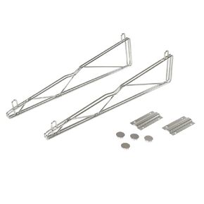 Nexel 18" Fixed Wall Mount Single Wire Shelf Bracket, Silver Epoxy Finish