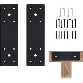 10" x 3" Straight Flat Pergola Hardware Brackets, Heavy Duty Joining Brackets for 4 x 4 or 6 x 6 Lumber,Truss Framing Bracket,Post Mending Plate - 2Pack