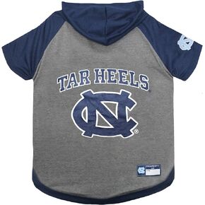 NCAA North Carolina Tar Heels Basketball Pet Hoodie T-Shirt, X-Small. Cute & Sporty Hooded Shirt for Dogs & Cats