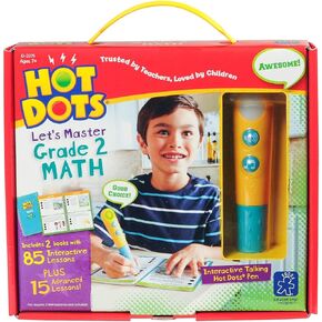 Educational Insights Hot Dots Let’s Master 2nd Grade Math Set, Homeschool & School Readiness Learning Workbooks, 2 Books & Interactive Pen, 100 Math Lessons, Ages 7+