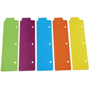 5Pcs Mini Binder Divider Bookmark, 3 Ring Colorful Plastic Notebook Index Dividers for Office