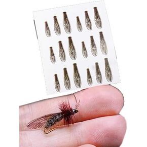 Pack of 18 Set Realistic Flies Wings Fly Tying Wings Trout Fly Fishing Lures Tying 3 Size