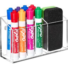 حامل علامة BEYGORM أكريليك مغناطيسي للمسح الجاف للسبورة البيضاء، حامل قلم مغناطيسي غير قابل للانزلاق لثلاجة الثلاجة، منظم خزانة للعمل، ملحقات الخزانة، كوب قلم رصاص للمكتب والمدرسة والفصول الدراسية in Kuwait