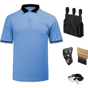 5 قطعة مجموعة تروس البيسبول البيسبول بما في ذلك قميص الحكم مؤشر فرشاة الكرة حقيبة صافرة للرجال الحكم in Kuwait