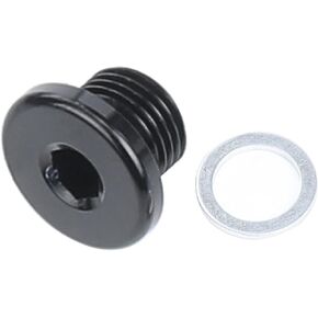 Aluminum Metric Port Plug M10 x 1.25 Black Low Profile Hex Plug with Aluminum Washer