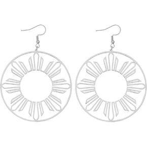 Philippines Sun Hoop earrings, Pinoy Pride jewelry,