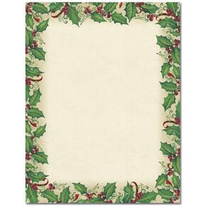Great Papers! Dancing Holly Holiday Letterhead stationery, multicolor 80 Pack