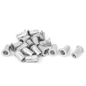 uxcell a16041900ux0337 M5 Aluminum Flat Head Rivet Nut Insert Nutsert Silver Tone 20pcs Pack of 20