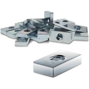8020, 14131, 15 40 45 Series Steel M8 Slide-in Economy T Nuts Hardware Block Nuts for 1.5", 40mm, and 45mm Series Aluminum Extrusions 80/20 Profiles (25 Pack)