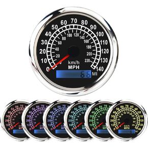 GPS Speedometer Odometer Black Waterproof, Speedometer for Car Boat Motorcycle fit 9-32V 85mm (140/220-7Color)