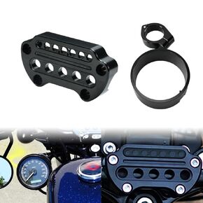 Motorcycle Speedometer Side Mount Indicator Bracket 39MM Handlebar Clamp Fit for Harley Dyna 1993-2005 Sportster XL883 X1200 1993-2023 Black