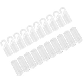 DOITOOL 20pcs Curtain Blind Wand tilt Hook Fixture Handle Grip Blind tilt Wand Hook and Handle Component Tie Rod Hook Point Turn Rod Replace Blind tilt Replacement Parts