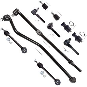 SCITOO 11pcs Suspension Kit 4 Outer Tie Rod End 2 Lower 2 Upper Ball Joint 2 Sway Bar 1 Front Track Bar 1 Outer Connecting Tie Rod End fit for 1997-2006 for Jeep TJ Wrangler Es3094L