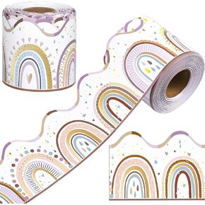 durony 65.6 Feet Rainbow Bulletin Board Border Boho Border Trims Decorative Borders for Classroom School Decoration
