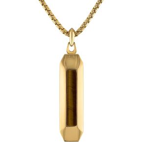 Bulova Jewelry Men's Marine Star Pendant Necklace with Rounded Box Chain
