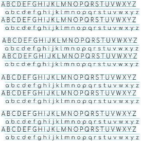 Removable Stickers - Alphabet Letters with Lines - Desk Strips (16 Pack)