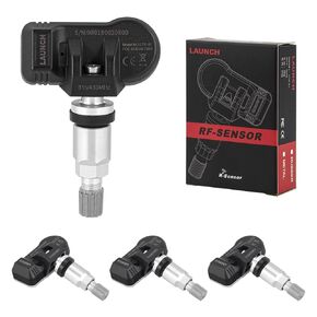 LAUNCH LTR-03 TPMS Sensor (315MHz + 433MHz) Tire Pressure Monitor System Sensor, Replace OE-Sensors,Unlimited Times of Programmable by LAUNCH Relearn Tool,Screw-in Metal Valves Pack of 4