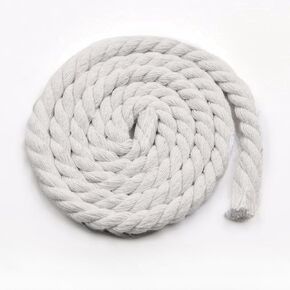 YANHOMY Macrame Cord 10mm Thick Cotton Rope, 75FT 3 Strand Twisted Macrame Cord for Crafts, Wall Hanging, Plant Hangers, Knotting, Boho Home Decor (Light Grey)