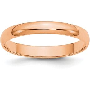 Sonia Jewels 14k Rose Gold 3mm Plain Classic Dome Wedding Band Ring