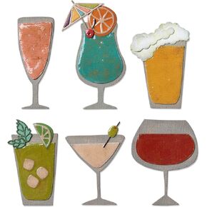 Sizzix Thinlits Die Set 24 Pack, Happy Hour by Tim Holtz Cutting dies, Multicolor
