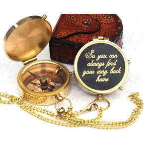 So You Can Always Find Way Back Home", Camping Compass Engraved with Gift Compass for Birthday, Anniversary, Graduation Day, Valentine’s Day, Baptism Gifts, Inspirational Gift
