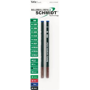 Schmidt 888 Technology Ceramic Rollerball Plastic Tube Refill Broad Point 1.0mm, Black, 2 Pack Blister (SC58113)