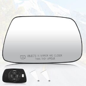 Youxmoto Towing Mirror Glass Driver Left Side, Fit For Jeep Grand Cherokee 2005 2006 2007 2008 2009 2010, Heated w/Backing Plate Mirror Glass; Fits 5142875AA