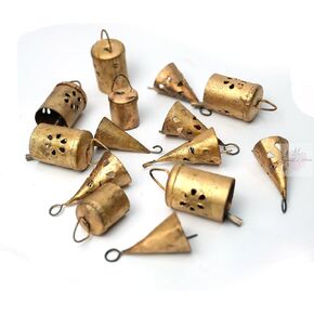 Shabby Chic Bells 20 Pieces Made of Tin Mix Rustic Small Cow Bells for Crafts Christmas Tree Jingle Hanging Bells in Kuwait