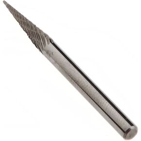 Forney 60138 Tungsten Carbide Burr with 1/8-Inch Shank, Tapered, 1/8-Inch,Dark Grey