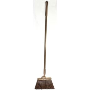 SPARTA 41083EC01 Plastic Color Coded Broom, Unflagged Bristles, Long Broom With Angled Head For Small Debris Cleaning, 56 Inches, Brown