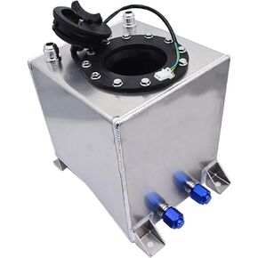 2.5 Gallon / 9.5L Fuel Cell Tank Polished Aluminum Racing Drift W/Level Sender