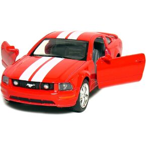 KiNSMART 2006 Ford Mustang GT Edition Red w/Racing Strips Decal 1:38 Scale 5" Die Cast Metal Model Toy Car