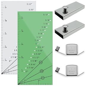 4 Pack Magnetic Seam Guide for Sewing Machine + 2 Seam Allowance Ruler, Straight Line Hems Sewing Ruler and 2 Types Perforated Seam Gauge from 1/8 to 2 Inch for Quilts, Apparel and Caps