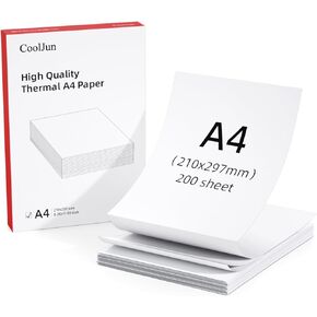ورق طابعة حرارية مقاس A4 مقاس 8.27 × 11.69 بوصة، طباعة حرارية متقدمة، ورق حراري متوافق مع الطابعة الحرارية المحمولة A80، 200 ورقة in Kuwait