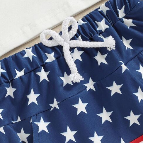 Kuriozud Toddler Boy 4th Of July Outfit Baby Boy American Flag Print T Shirts Tops Shorts Set Fourth of July Summer Clothes in Saudi Arabia