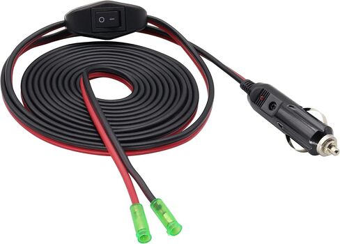 (2 حزمة) 16AWG ذكر ولاعة السجائر التوصيل مع كابل يؤدي 12 فولت ولاعة السجائر ذكر التوصيل مع يؤدي 10A الصمامات سيارة استبدال السيجار ذكر مقبس كابل التوصيل مع أضواء LED (0.3 متر / 1 قدم - يؤدي) in Kuwait