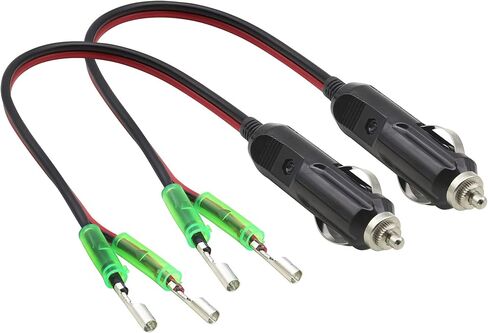 (2 حزمة) 16AWG ذكر ولاعة السجائر التوصيل مع كابل يؤدي 12 فولت ولاعة السجائر ذكر التوصيل مع يؤدي 10A الصمامات سيارة استبدال السيجار ذكر مقبس كابل التوصيل مع أضواء LED (0.3 متر / 1 قدم - يؤدي) in Kuwait