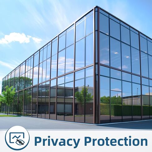 DUOFIRE One Way Window Film Privacy See Out Not in Heat Blocker Window Tint Reflective Mirror Window Tinting Film for Home Static Cling Anti-UV Sun Blocking Window Covering（Black-Silver, 17.4x78.7in） in Saudi Arabia