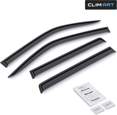 CLIM ART Incredibly Durable Rain Guards Compatible with Toyota Corolla 2009-2013 Sedan, Original Tape-on Window Deflectors, Vent Deflector, Vent Window Visors for Cars, Dark Smoke, 4 pcs - 409011LP in Saudi Arabia
