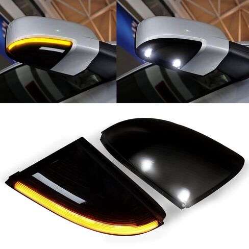 أضواء إشارة الانعطاف مرآة السيارات مع مجموعة ضوء البركة متوافقة مع 2010-2018 دودج رام 1500 2500، 2019-2021 رام 1500 أضواء مرآة جانبية كلاسيكية، LED متتابعة in Kuwait