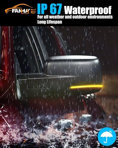 أضواء إشارة الانعطاف مرآة السيارات مع مجموعة ضوء البركة متوافقة مع 2010-2018 دودج رام 1500 2500، 2019-2021 رام 1500 أضواء مرآة جانبية كلاسيكية، LED متتابعة in Kuwait